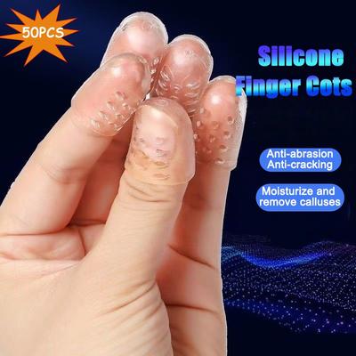 50 Pièces Protecteurs d'orteils et de doigts en silicone Respirant Gel Protège-doigts Inodore Couvre-doigts et orteils Pour Hommes et Femmes Tubes de doigts anti-friction