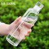 500/650ml Large Capacity Glass Bottle With Time Marker Cover For Water Drinks Transparent Milk Juice Simple Cup Birthday Gift