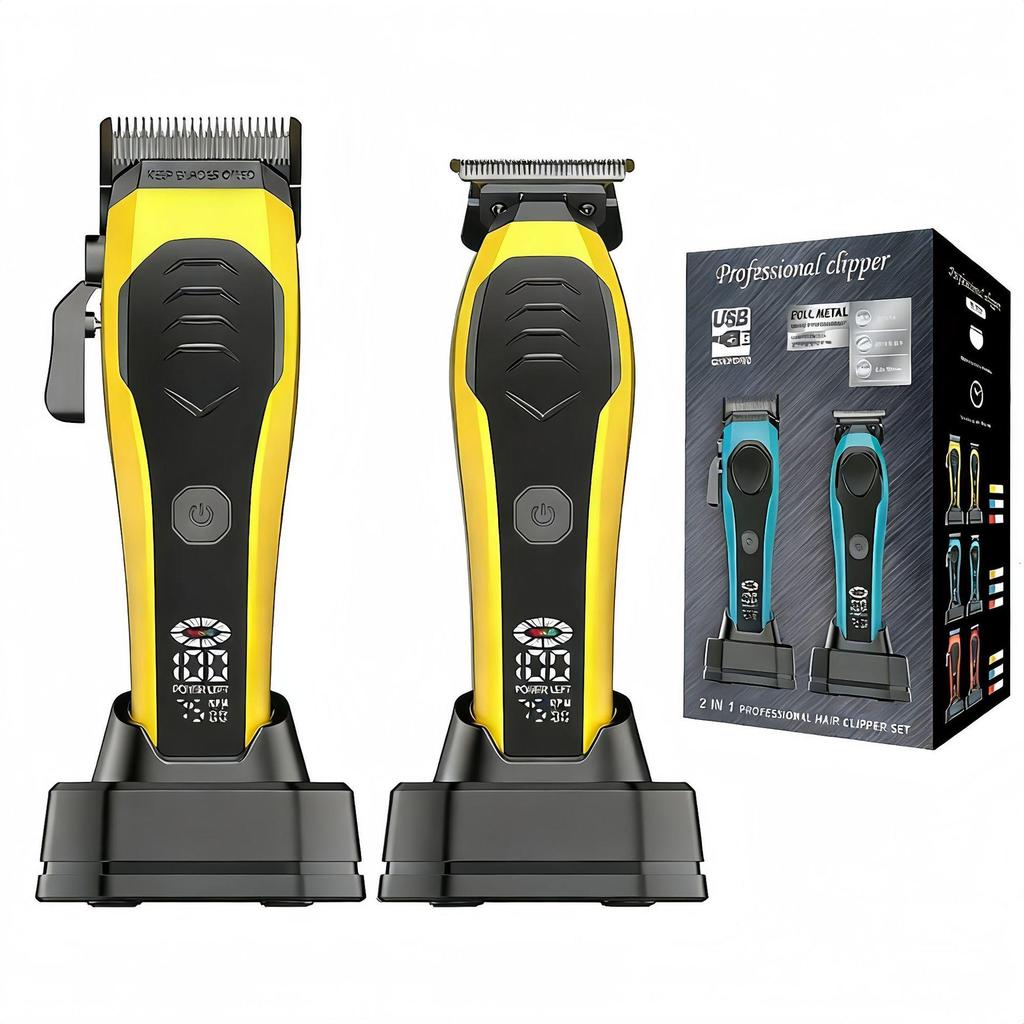 Professional Electric Hair Clipper Set for Barbers - Includes Carving Tool