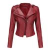 Giacche da donna Rivetti Giacca bomber con cerniera in ecopelle con risvolto Giacca corta da motociclista slim fit Abbigliamento esterno casual da strada