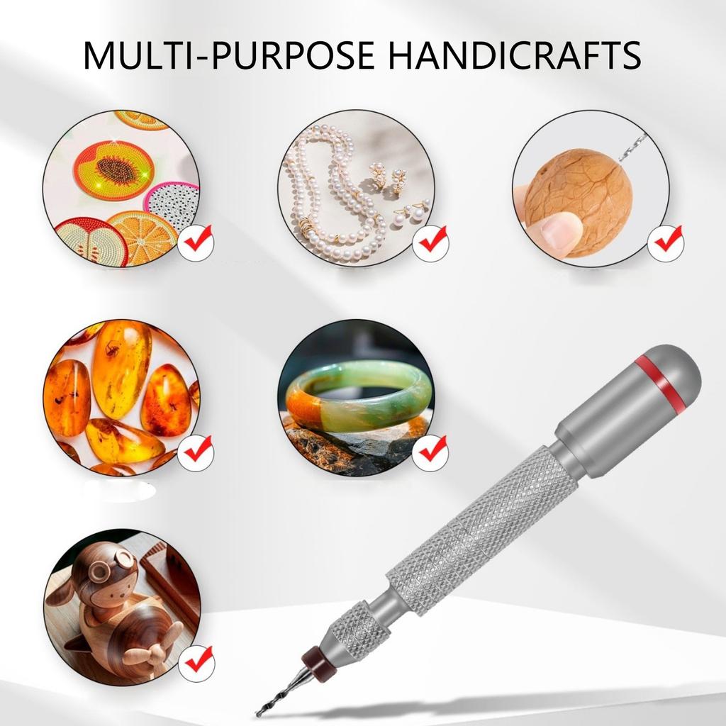 Double Bearing Rotary Drill Kit Suitable For Precise Crafting On Amber Wood Plastic With Ergonomic Grip And Alloy Steel