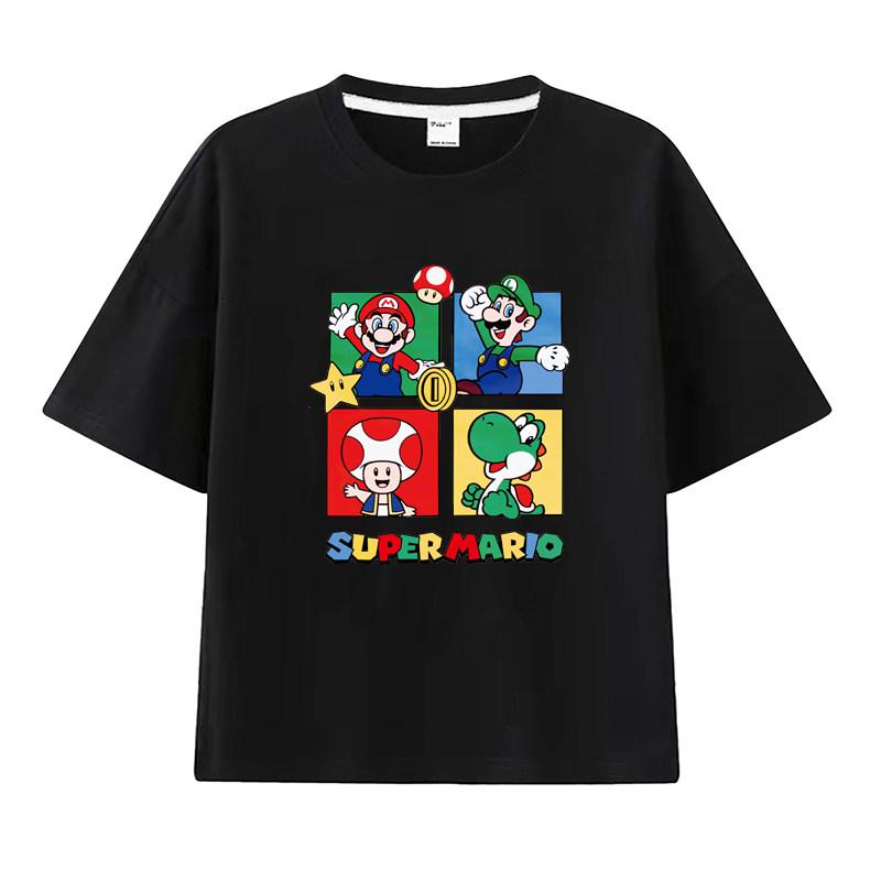 226 Super Mario Bros ShortSleeved  Kids TShirt 100 Cotton Game Accessories for Girls Suitable for Students Boys Clothes