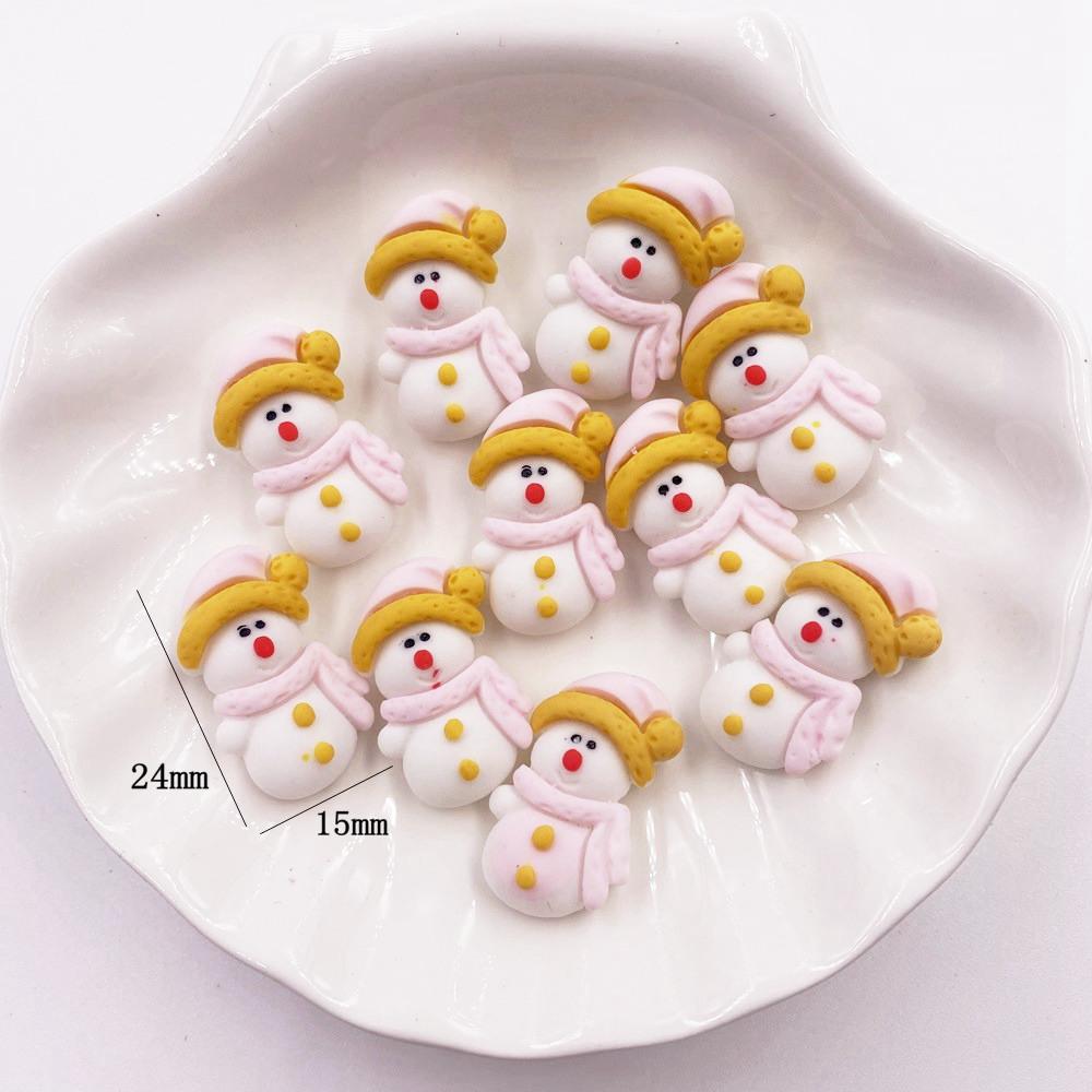 12 Stück bunte Harz Schneemann Bär Pinguin Weihnachtsmann Baum Geschenkbox Elch Flatback Scrapbook Handwerk DIY Zubehör Dekor Figur