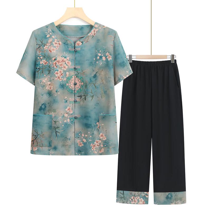 YUZHAOLIN Women s Loose Fit Short Sleeve Two-Piece Set 5XL