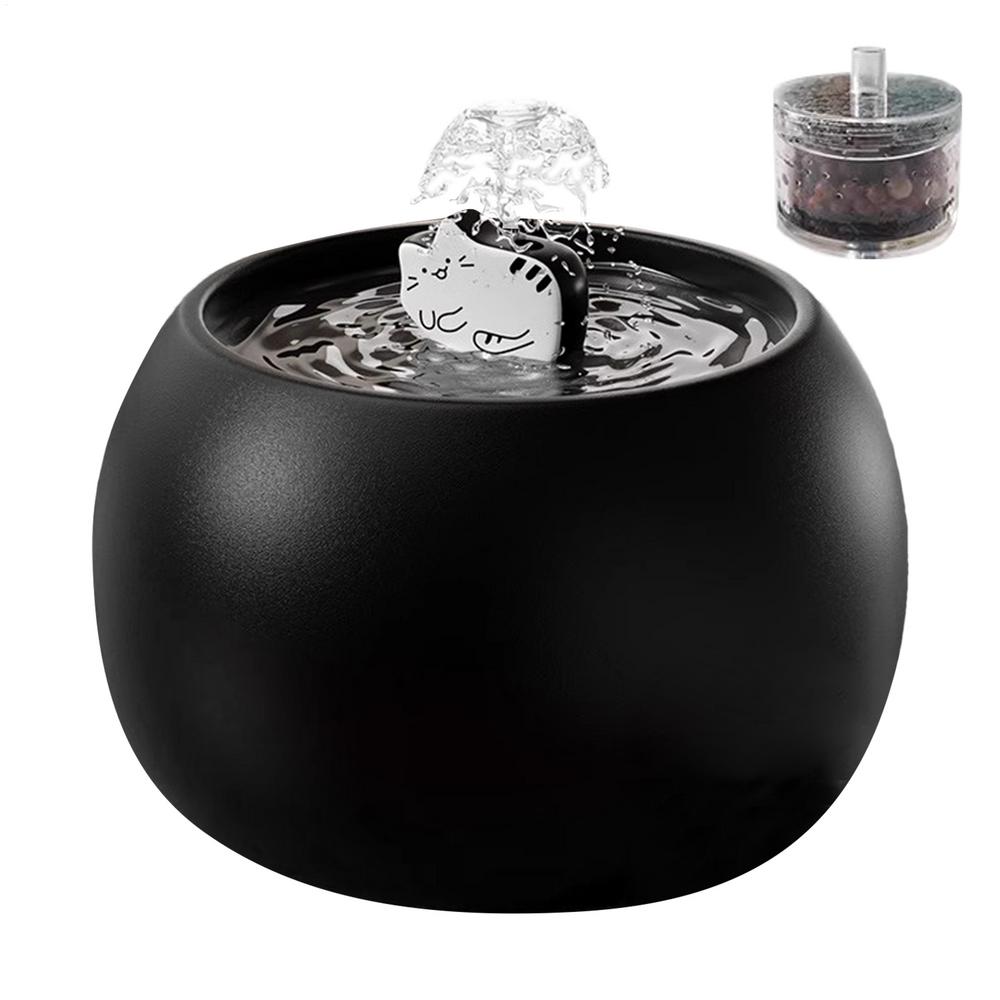 Cat Water Fountain Cat Drinking Fountain Rechargeable Automatic Dispenser with Sensor Filtered Waterer 3D Design for Home Puppy