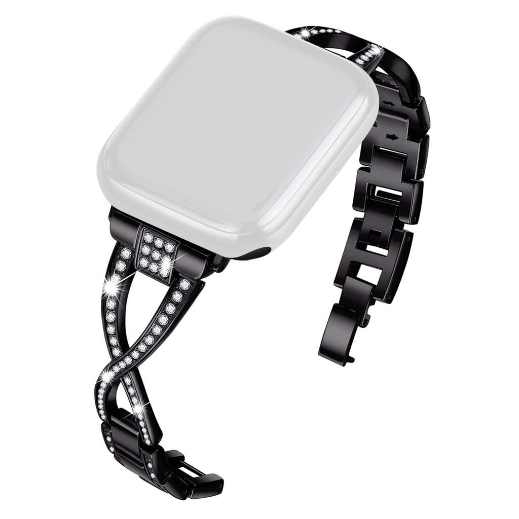 KALEBOL Cross Watch Band for Apple Watch Series 10 Ultra 9 8 7 SE 6 5 4 3 2 1 46mm 49mm 45mm 44mm 42mm Rhinestone Zinc Alloy Wrist Strap