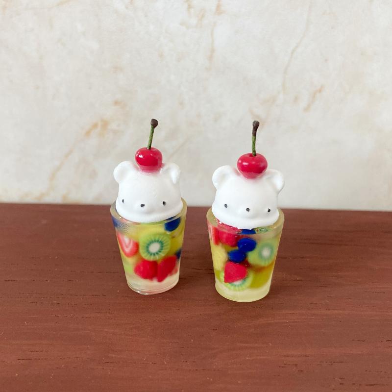 1Pcs Kids Toy 1:12 1:6 Miniature Dollhouse Dessert Chocolate Bear Fruit Soda Cup Pretend Play Kitchen Accessories