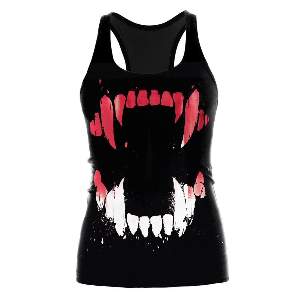Summer Beach Vest Printed Halloween Ladies Sports Yoga Vest