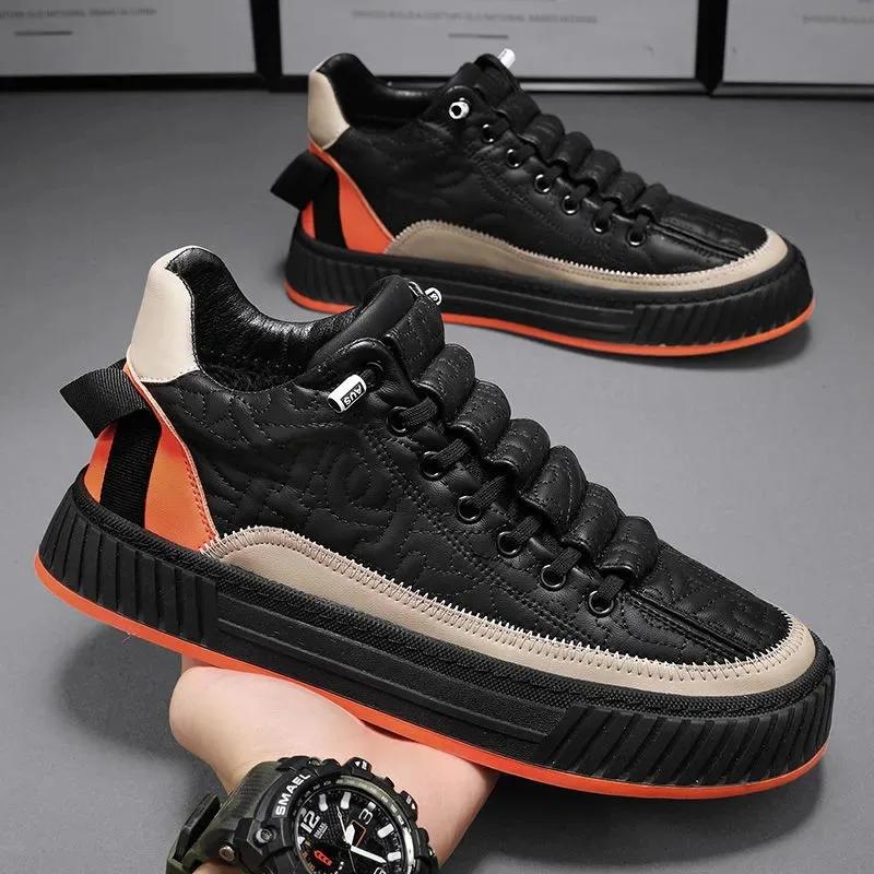 Fashion Men Sneakers Fashion Trend Luxury Brand Casual Flat Shoes Vulcanize Shoe Male Outdoors Non-slip wear-resistant Hiking Shoes 2025