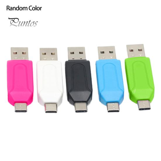 קורא כרטיסים USB 2 ב-1 רב-תכליתי העברה במהירות גבוהה ללא דרייבר מערכות מרובות כותב כרטיסים מרובים מתאם אוניברסלי מיני Type-C לכרטיסי TF ו-SD