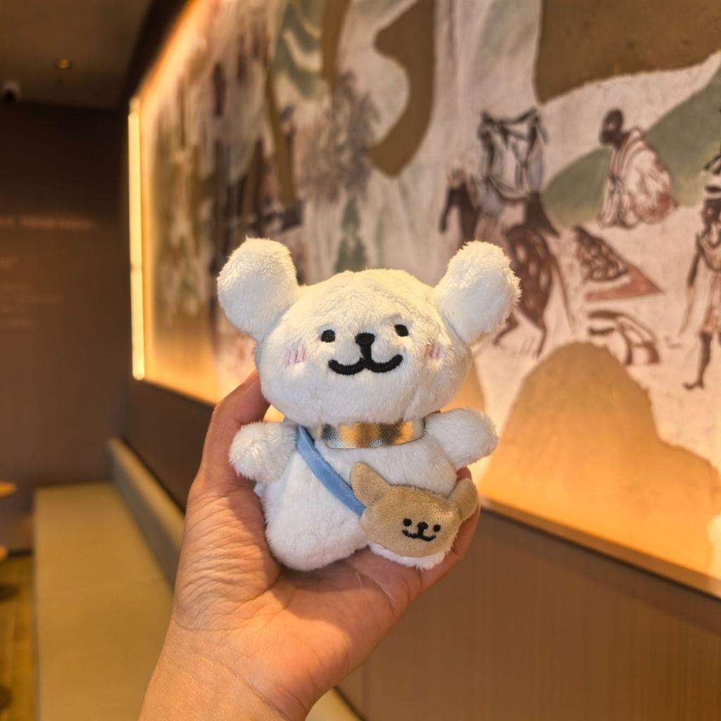 Cute Soft Maltese Dog Plush Animal Pendant Lovely Bag Charm Couple Keychain Backpack Hanging Ornament Creative Gift