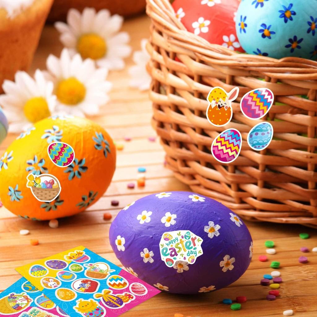Cute Cartoon Easter Egg Diy Stickers For Kids Interactive Family Fun Pack Of 16