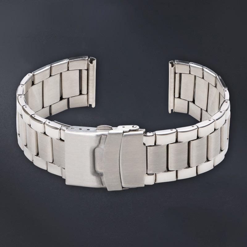 Applicable to Huaweiwatch 2proWatch Band New Stainless Steel Three-Bead Strap Straight Arc End Solid Steel Belt22mm