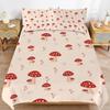 Red Cartoon Mushroom Three-Piece Quilt Cover Digital Printing Bedding Set Bed Cover
