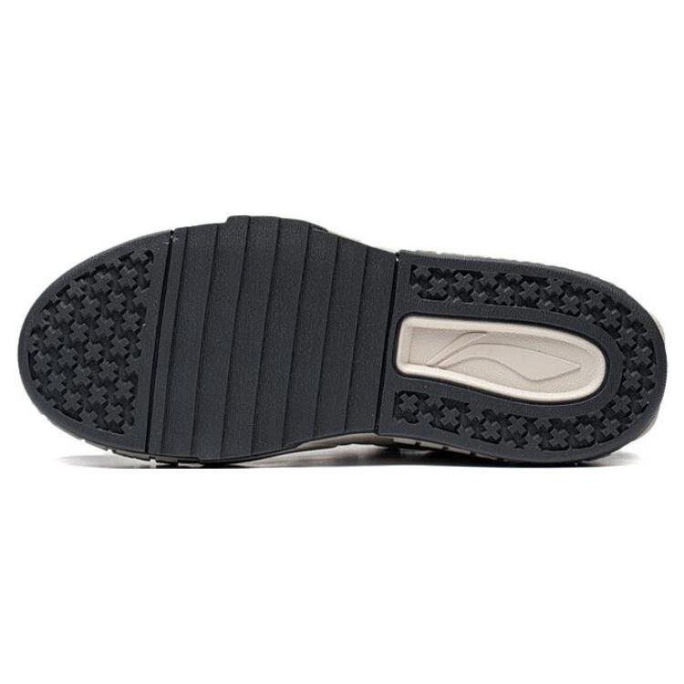 New LiNing 001 UNBLOCK UNBLOCK Anti Slip And Wear Resistant Breathable Low Top Skateboard Shoes Men's Ecru Gray AGCT095-3