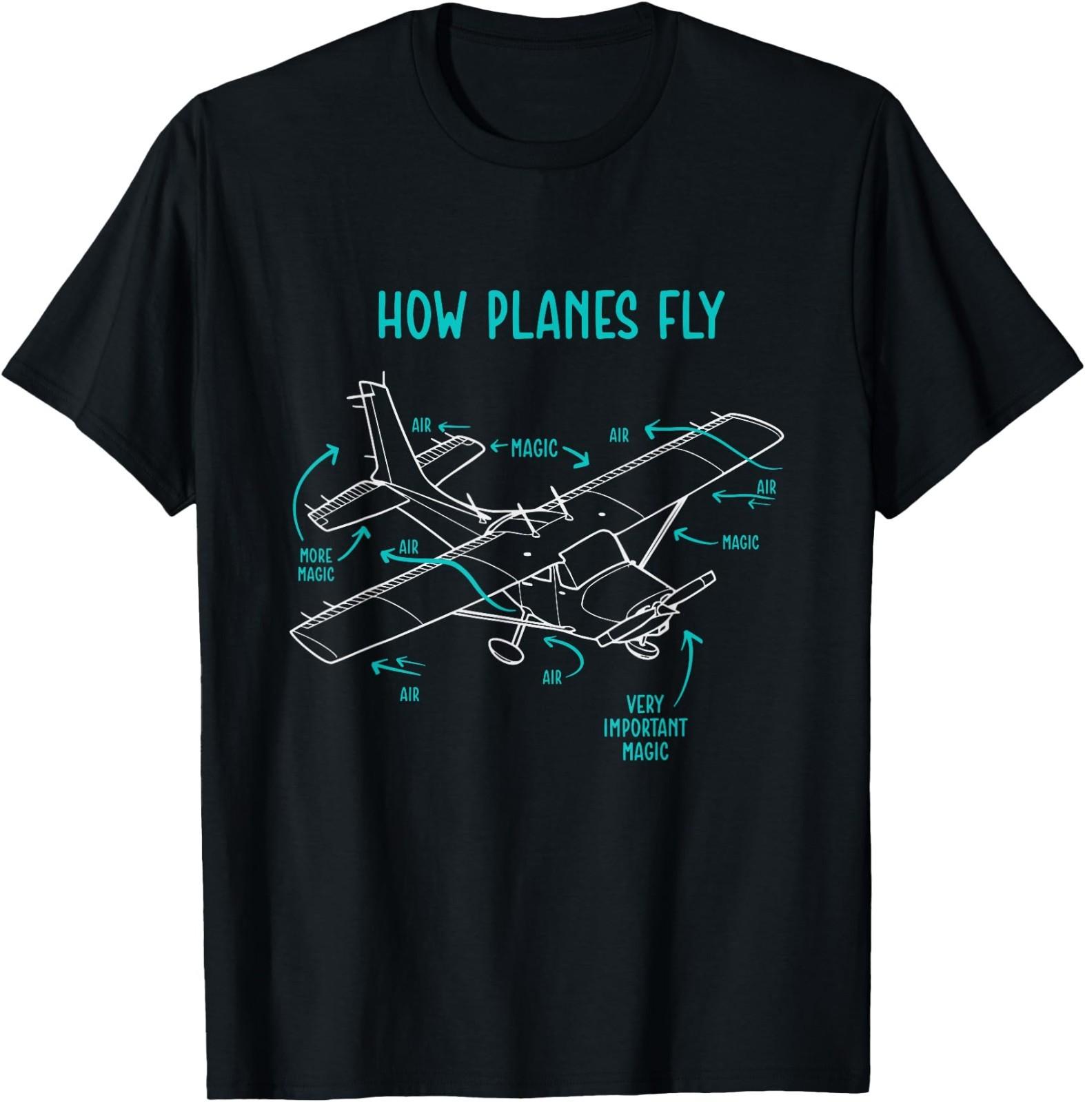 How Planes Fly - Airline Pilot Aviation Aircraft Lover T-Shirt L