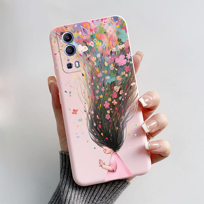 For Vivo Y72 5G Y52 5G Y75s 5G Phone Mask Back Cover 2024 Fashion Butterfly Astronaut Coque Capas For Vivo V2041 2053 Soft Case