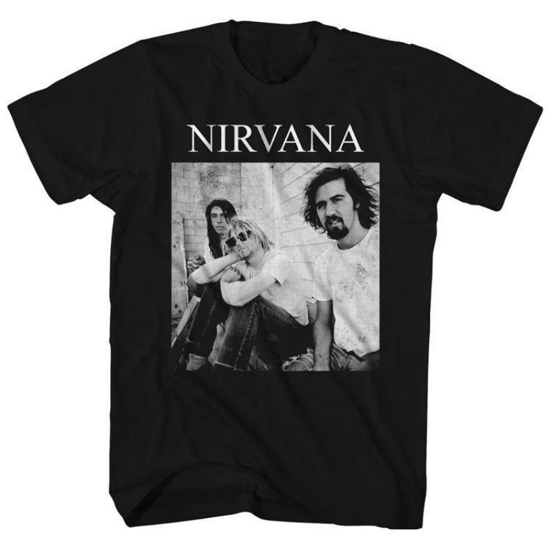 

Рок-футболки Nirvana для чоловіків і жінок з короткими рукавами та круглим вирізом зі 100% бавовни L чорний