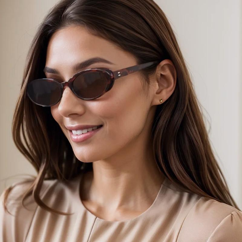 1/2pcs Women Small Oval Rivet Sunglasses Fashion Multi Color Frame UV400 Sun Glasses Outdoor Casual Shade Eyewear