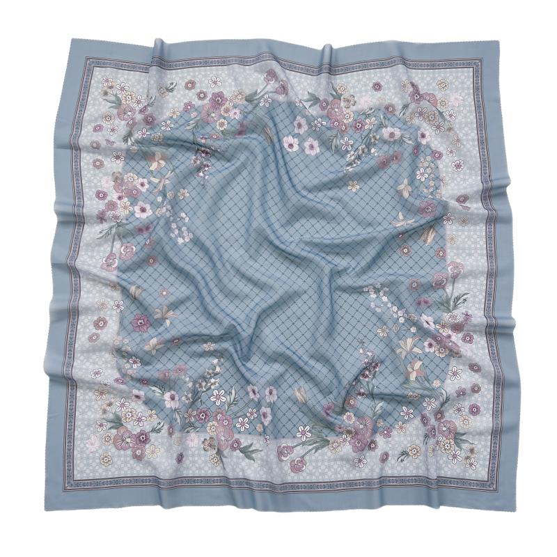 48Colors Malaysia Tudung Bawal Flower Print Hijab Laser Cut Edge Headscarf Premium Cotton Voile Soft Fashion Muslim Square Scarf