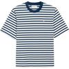 Amiparis Logo Striped Loose Fit Short Sleeve T-Shirt Unisex Tops UTS374JE0210-044