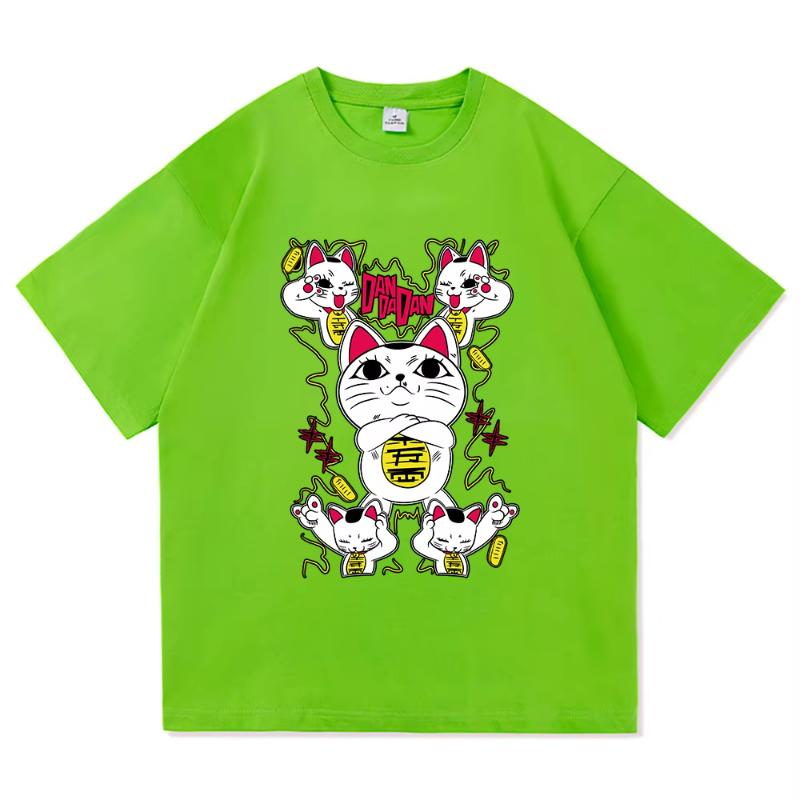 Dandadan Turbo Babička Kočka Tričko Módní Pánské/Dámské Harajuku Estetické Japonské Anime Tričko Unisex Kreslené Bavlněné Trička