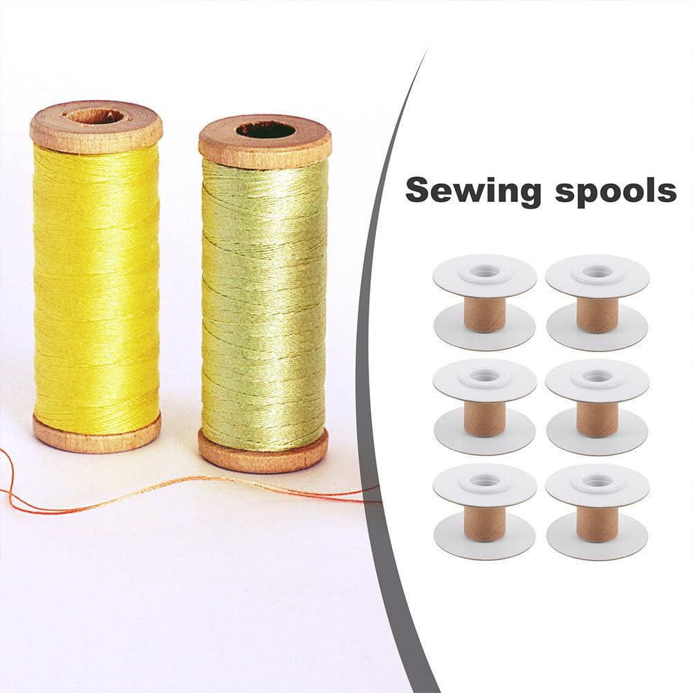 VILLCASE 20-Piece Spool Set, Removable Thread Bobbins, DIY Sewing Spools, Wire Spools for Embroidery and Weaving, with Organizer