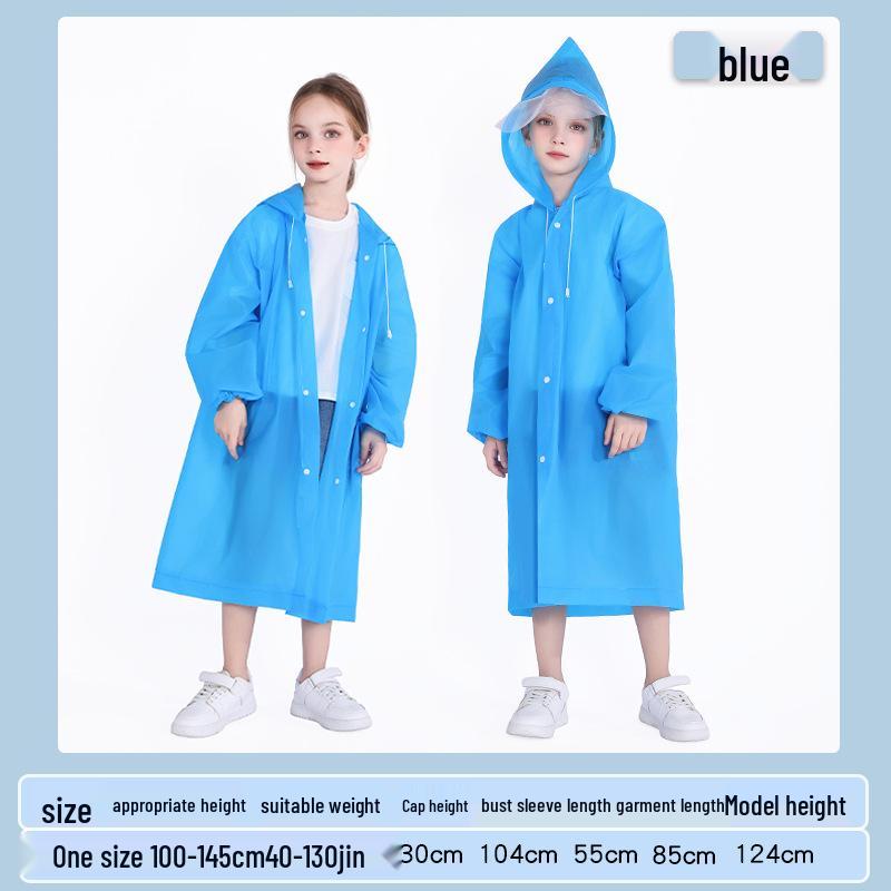 

Children s EVA Lightweight Raincoat - Full Body, Long Style, Portable, Rainproof Poncho. One Size синій