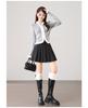 2025 Fall/Winter Fresh College Style High Waist Woolen Pleated Skirt