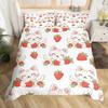 Carton Strawbery Soft Duvet Cover Set Bed Decoration First Choice Gift Suitable for Children Kids plus Adult Peoples Comfortable Breathable