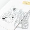 Cat-themed Hollow ruler for journals Planner Stencils Hollow Journaling Supplies Portable Scrapbook Templates metal cutout ruler