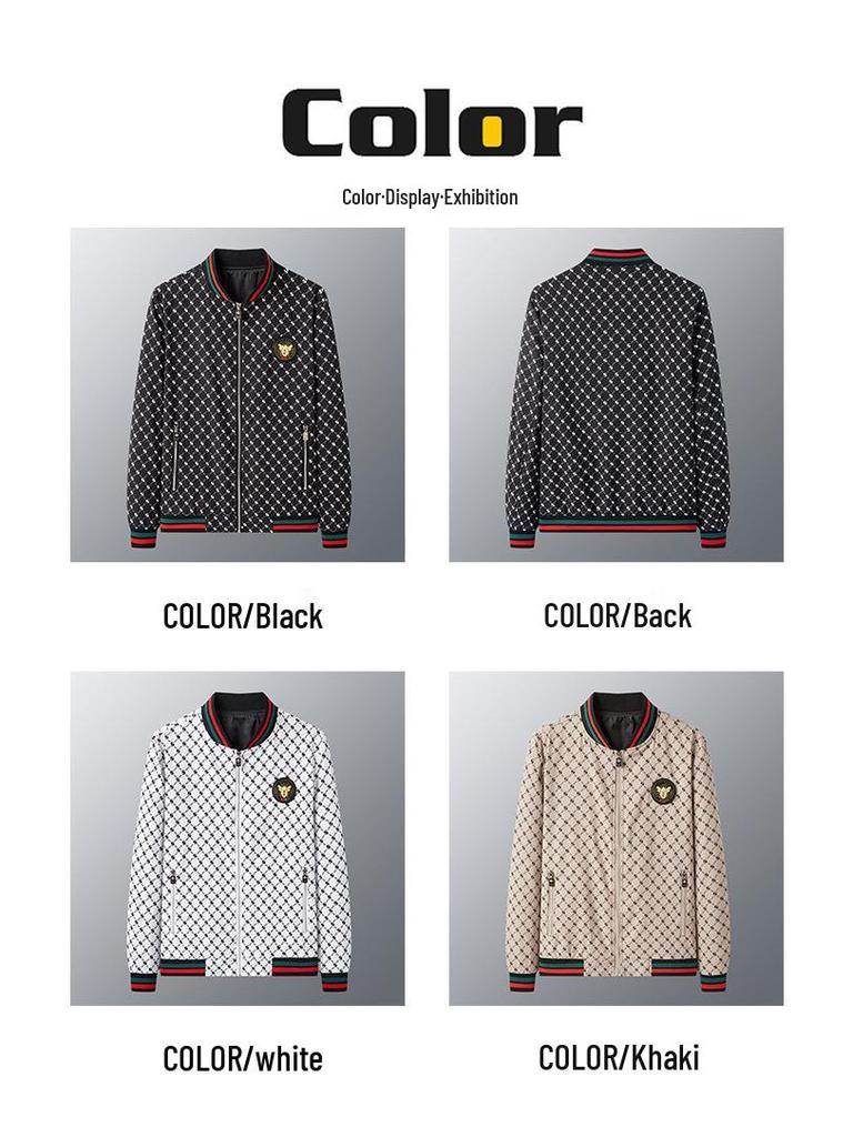 Evropská luxusní pánská bunda s potiskem písmen a baseballovým límcem 2025 Bestseller