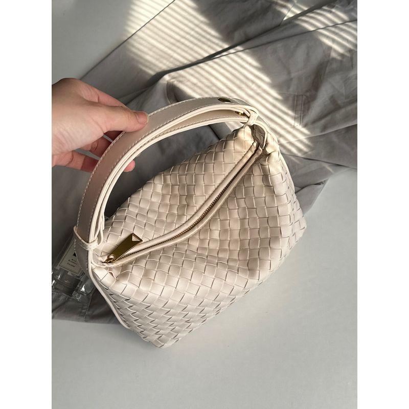 

Нишевая сумка-тоут в стиле ренессанс, роскошная, плетёная, виноградно-фиолетовая, с высоким чувством стиля, ручной работы, для ланча, женская, на плечо, винтажная Milk White lunch bag