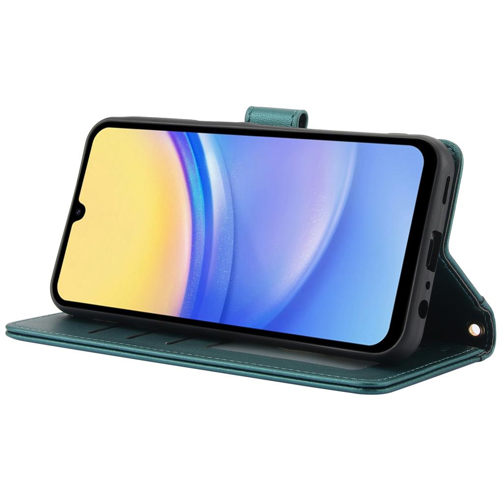 SY-003 For Samsung Galaxy A16 5G/A16 4G Case PU Leather Stand View Phone Wallet Cover with Hand Strap