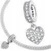 Charms Hanging Heart 925 Bead Pendant With Cubic Zirconia S925