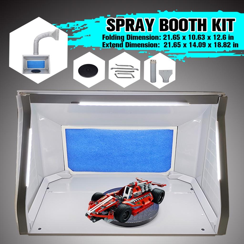 100-240V Spray Extractor Set Exhaust Filter LED Light Adjustable Switch Model Crafts Paint Kit Airbrush Spray Paint Booth Kit