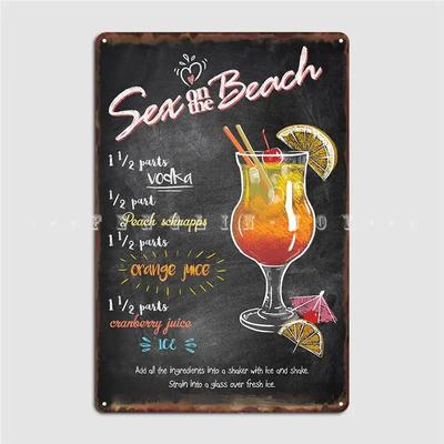 Sex On The Beach Placa de Metal Pôster Cinema Garagem Clube de Garagem Design Decoração de Parede Placa de Lata Pôster