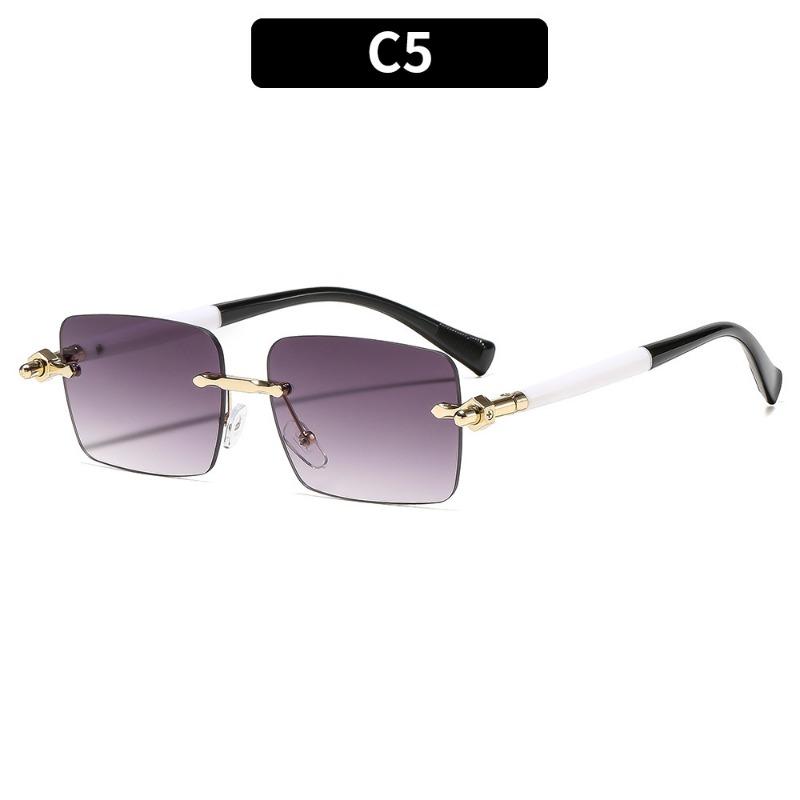 

Неполяризованные Модные Простые Квадратные Безободковые Солнцезащитные Очки Женские Мужские Ретро Личность Металлическая Оправа Женские Очки