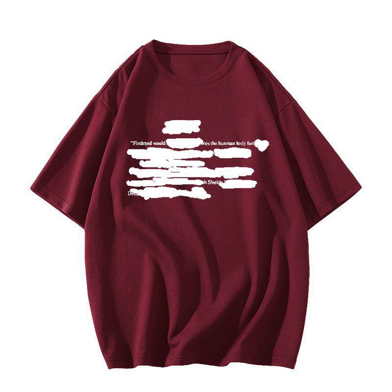 White cotton short-sleeved t-shirt women's new summer American high street loose large size fat mm half-sleeved top ins