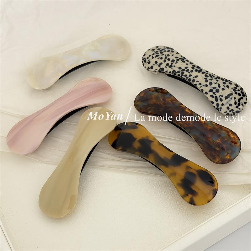 Korean Acetic Acid Hairpin Barrettes Advanced Sense Disc Hair Spring Clip for Women