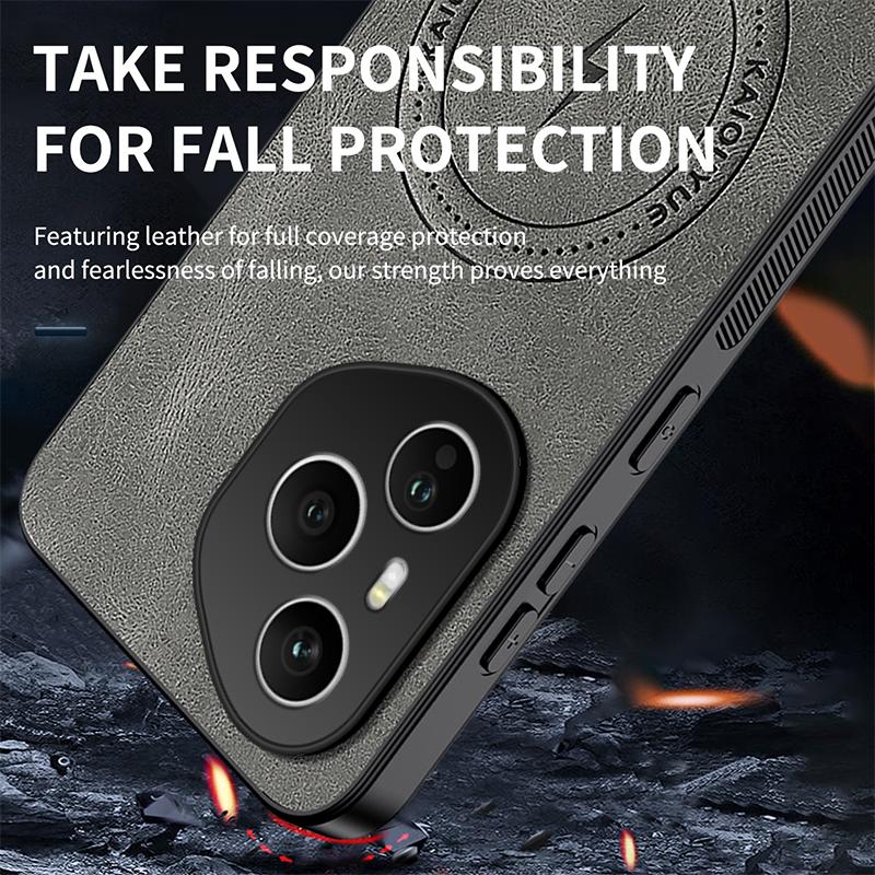 Magnetic Case For Honor 400 Pro Honor400 Lite 5G MagSafe Napa-textured PU Silicone Leather Cover Shockproof Bumper