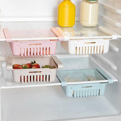 Contenitore telescopico per frigorifero, contenitore scorrevole per alimenti e frutta, portaoggetti
