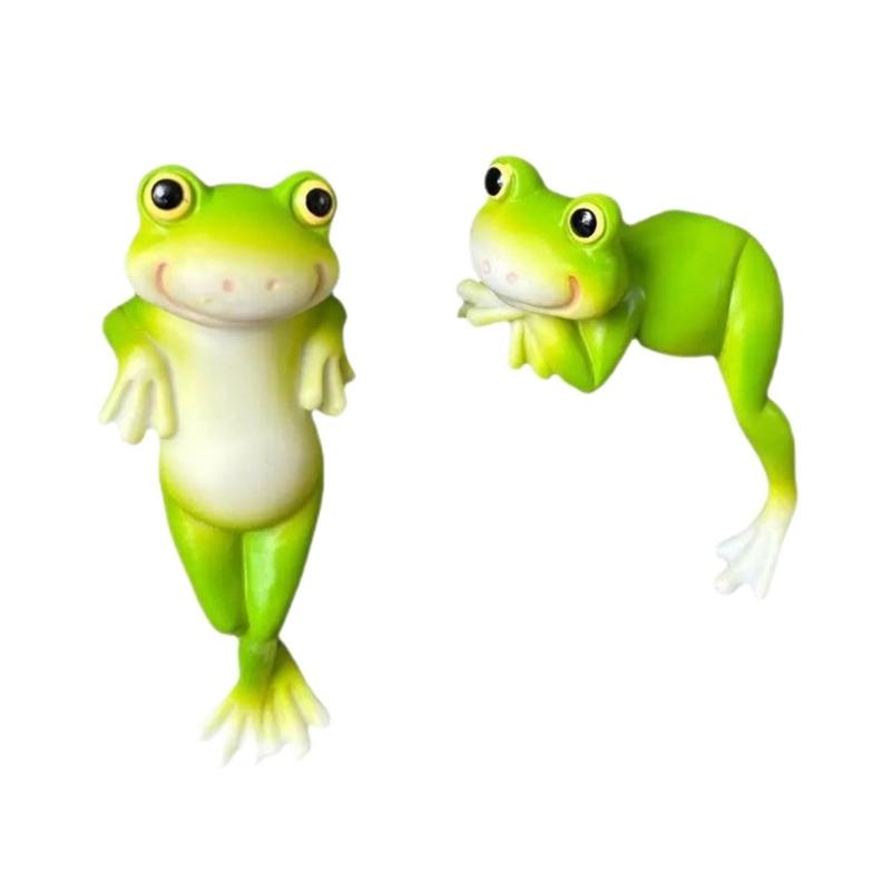 

Pack of 2 Resin Statues Frogs Plant Hangers Decorative Garden Sculptures for Flower Pots Balcony Outdoor Decoration 1