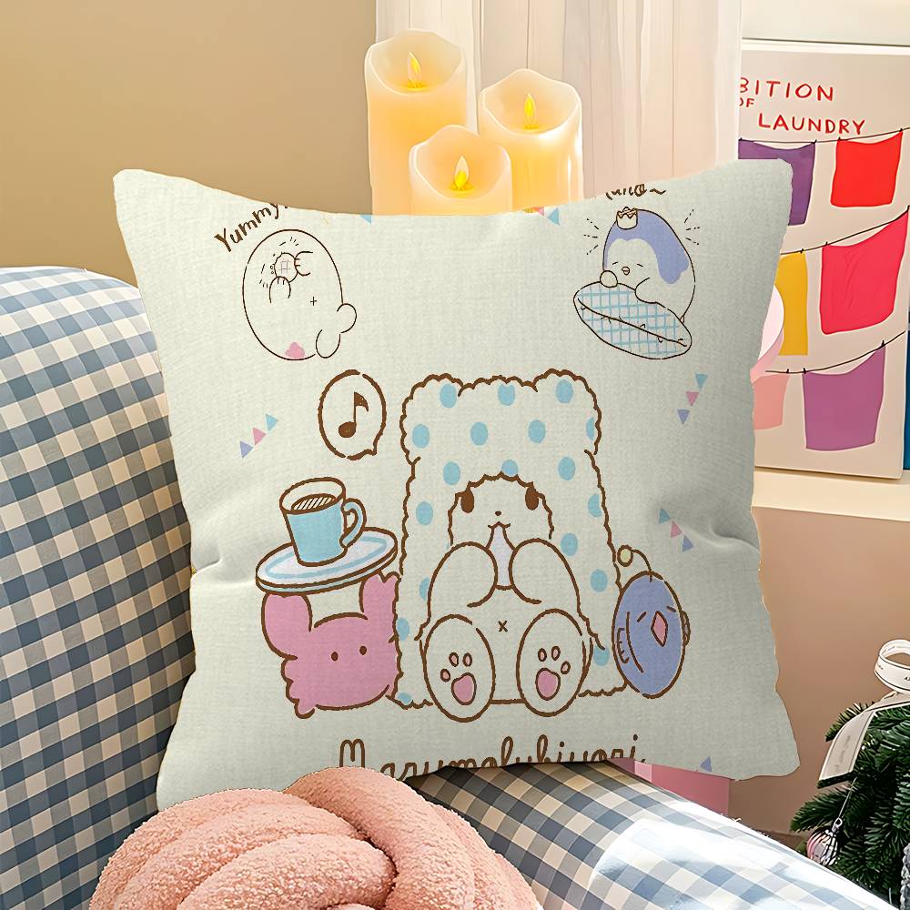 Cute Cartoon Marumofubiyori Pillow Cushion Cover Pillowcase Living Room Sofa Home Decor