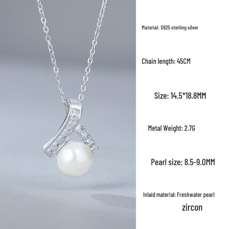 Elegant Freshwater Pearl Necklace for Women - S925 Sterling Silver, Versatile Ins Collarbone Chain S925 Silver