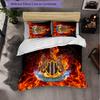 Newcastle United Football 3 Piece Bedding Set Soft Duvet Cover Set with Pillowcases Printed Bedroom Decor Set for Home