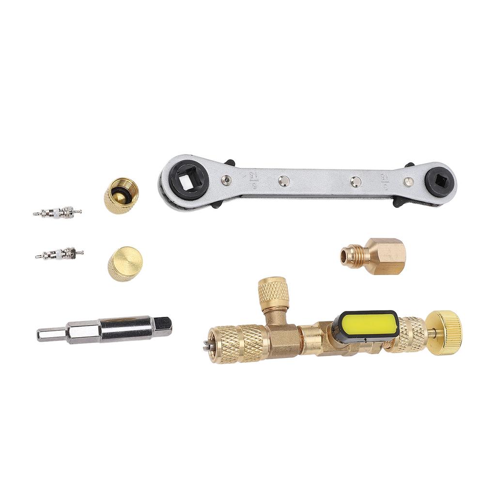 Valve Core Remover Tool with Dual Size SAE 1 4in and 5 16in Port Valve Core Remover Installer Tool for R22 R12 R407