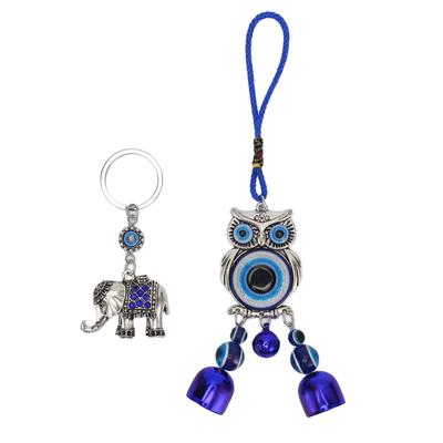 Eule Blaues Auge Dekoration Absorbiert Schlechte Energie Anhänger Ornament Elefant Blaues Auge Schlüsselanhänger für Handtasche