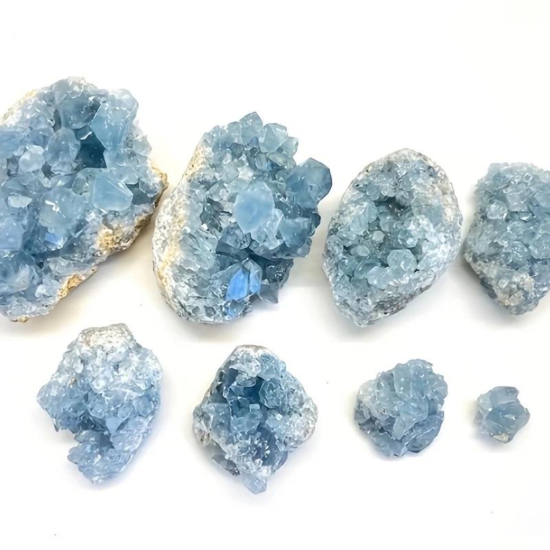Natural Blue Kyanite Crystal Cluster Celestite Raw Stone Home Decor Ornament Specimen