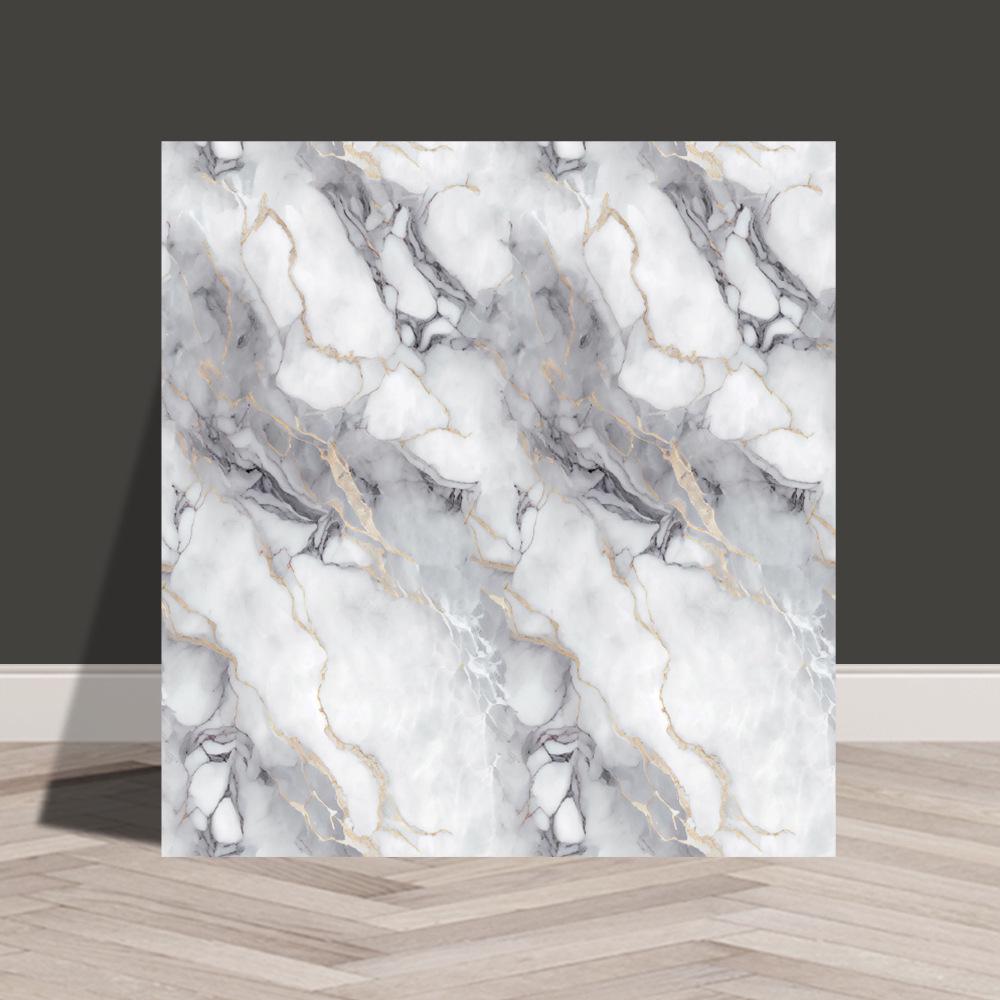 Marble-Look Self-Adhesive Waterproof Wallpaper Tile, 30x30 cm, Ideal for Dorms